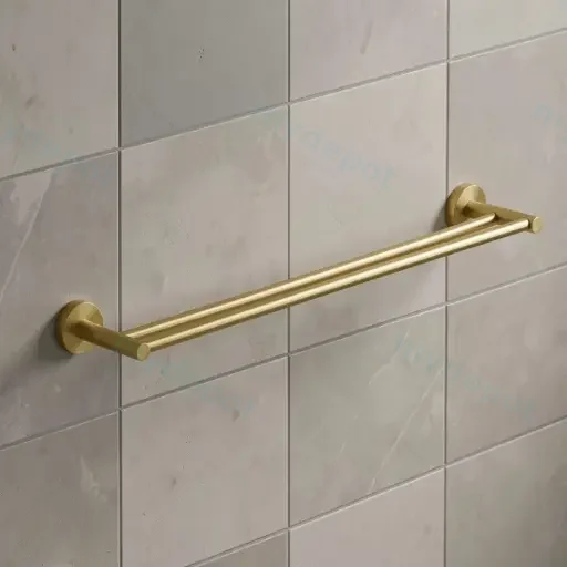 Otus Round Double Towel Rail 750mm(Brushed Gold)