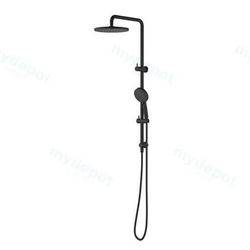 Otus Round Multi-Function Shower Set Matt Black,304SS Stainless Steel Rail, 250mm ABS Shower Head,1.5m PVC Hose