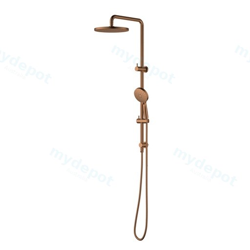 Otus Round Multi-Function Shower Set Brushed Copper,304SS Stainless Steel Rail, 250mm ABS Shower Head,1.5m PVC Hose