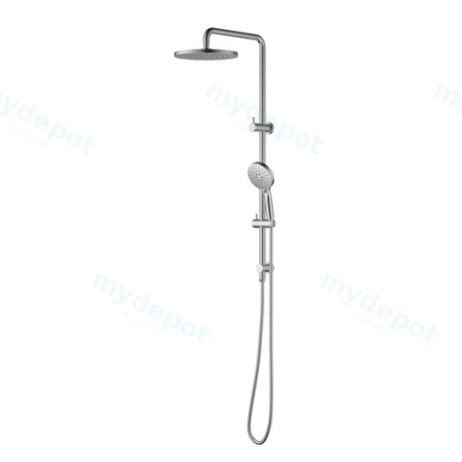 Otus Round Multi-Function Shower Set Brushed Nickel,304SS Stainless Steel Rail, 250mm ABS Shower Head,1.5m PVC Hose