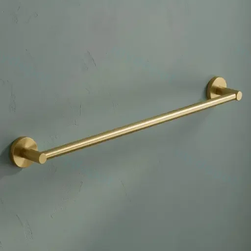 Otus Round Single Towel Rail 750mm(Brushed Gold)