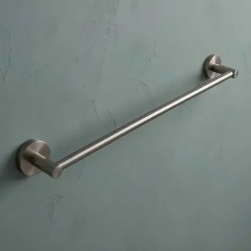 Otus Round Single Towel Rail 750mm(Brushed Nickel)