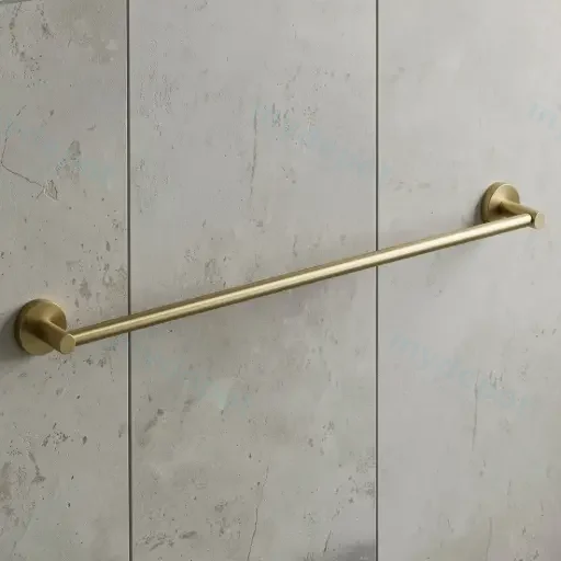 Otus Round Single Towel Rail 600mm(Brushed Gold)