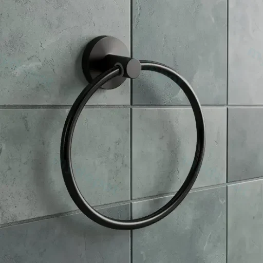Otus Round Towel Ring(Matt Black)