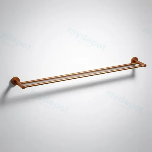 Otus Slimline Double Towel Rail 900mm Brushed Copper