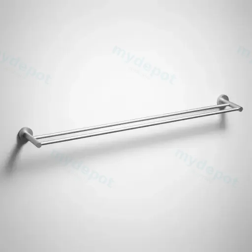 Otus Slimline Double Towel Rail 900mm Brushed Stainless Steel