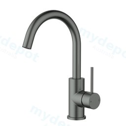 Otus Slimline SS Gooseneck Basin Mixer Gun Metal