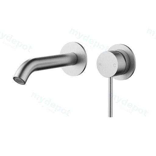 Otus Slimline SS Wall Basin Mixer Separate Back Plate Trim Kits Brushed Stainless Steel
