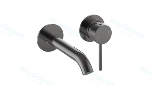 Otus Slimline SS Wall Basin Mixer Separate Back Plate Trim Kits in Gun Metal