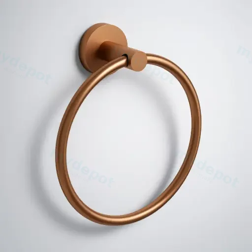 Otus Slimline Towel Ring Brushed Copper