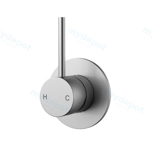 Otus Slimline Wall Basin Mixer Trim Kit Lever Up Brushed Stainless Steel
