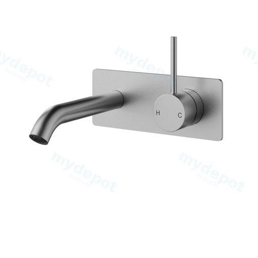 Otus Slimline Wall Basin Mixer Trim Kit Lever Up Brushed Stainless Steel