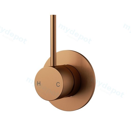 Otus Slimline Wall Basin Mixer Trim Kit Lever Up Brushed Copper