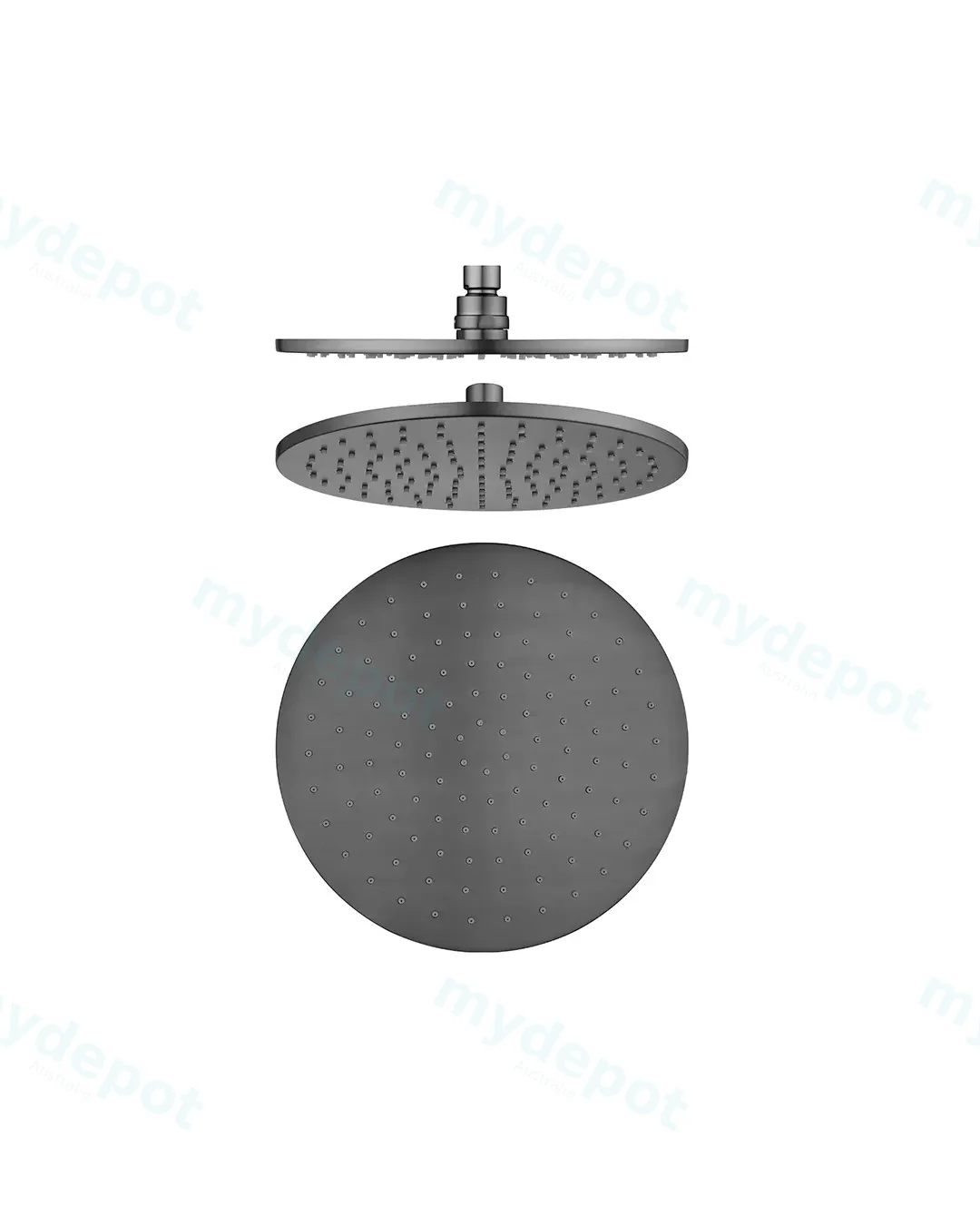 Pentro 10" Solid Brass Round Gun Metal Grey Rainfall Shower Head