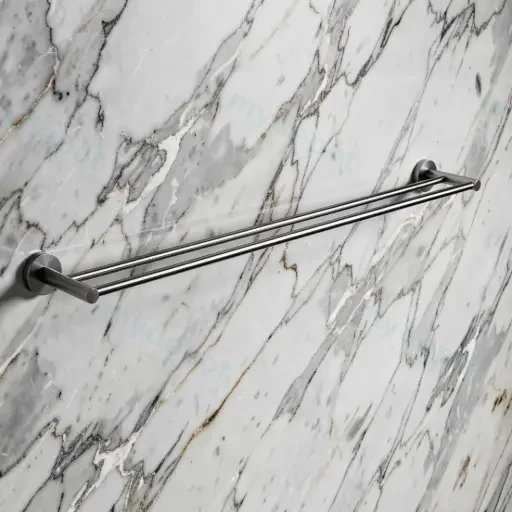Pentro Brushed Nickel Double Towel Rail 800mm(Cuttable)