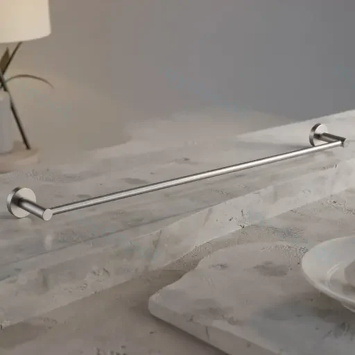 Pentro Brushed Nickel Single Towel Rail 790mm(Cuttable)