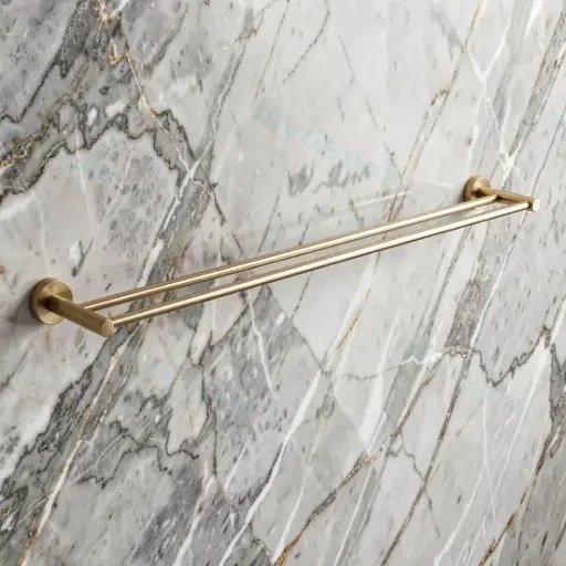Pentro Brushed Yellow Gold Double Towel Rail 790mm(Cuttable)