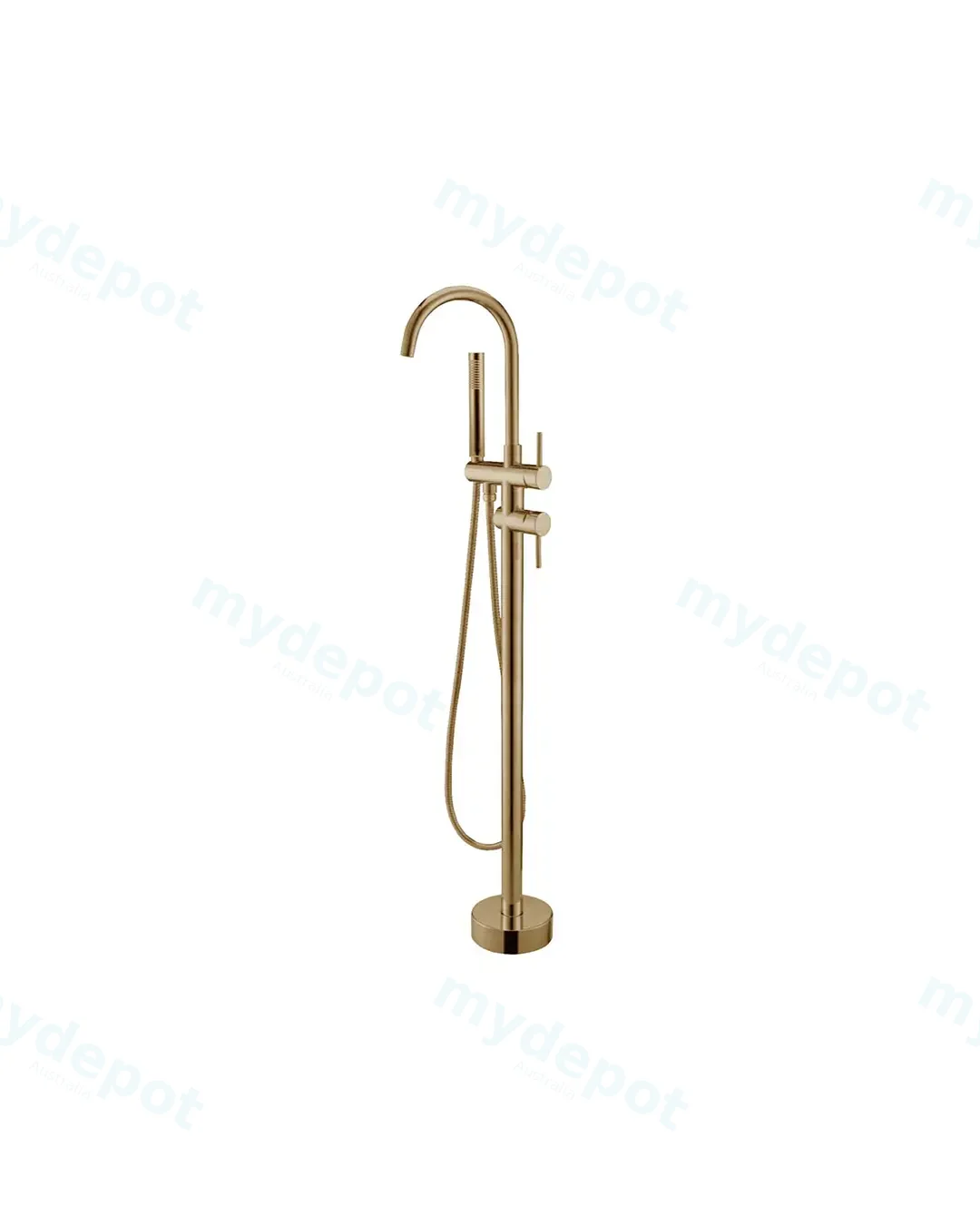 Pentro Brushed Yellow Gold Free Standing Spout & Shower