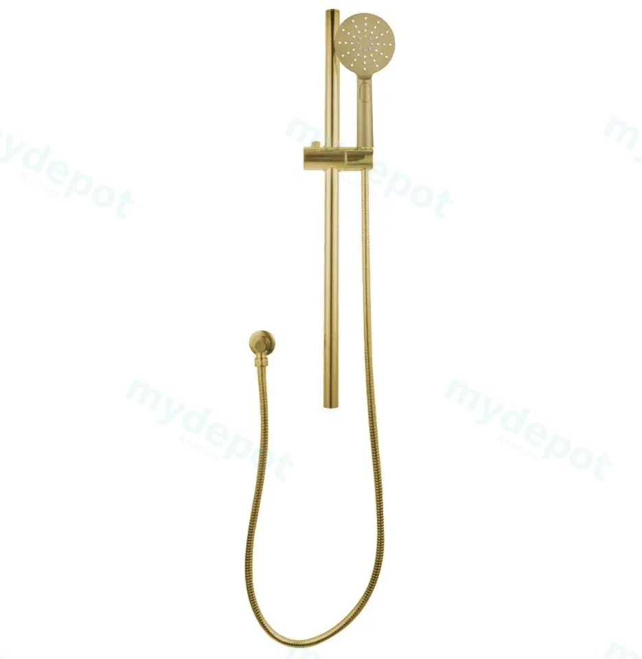 Pentro Brushed Yellow Gold Round Handheld Shower Rail Set
