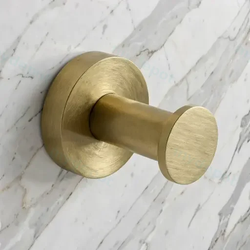 Pentro Brushed Yellow Gold Round Robe Hook