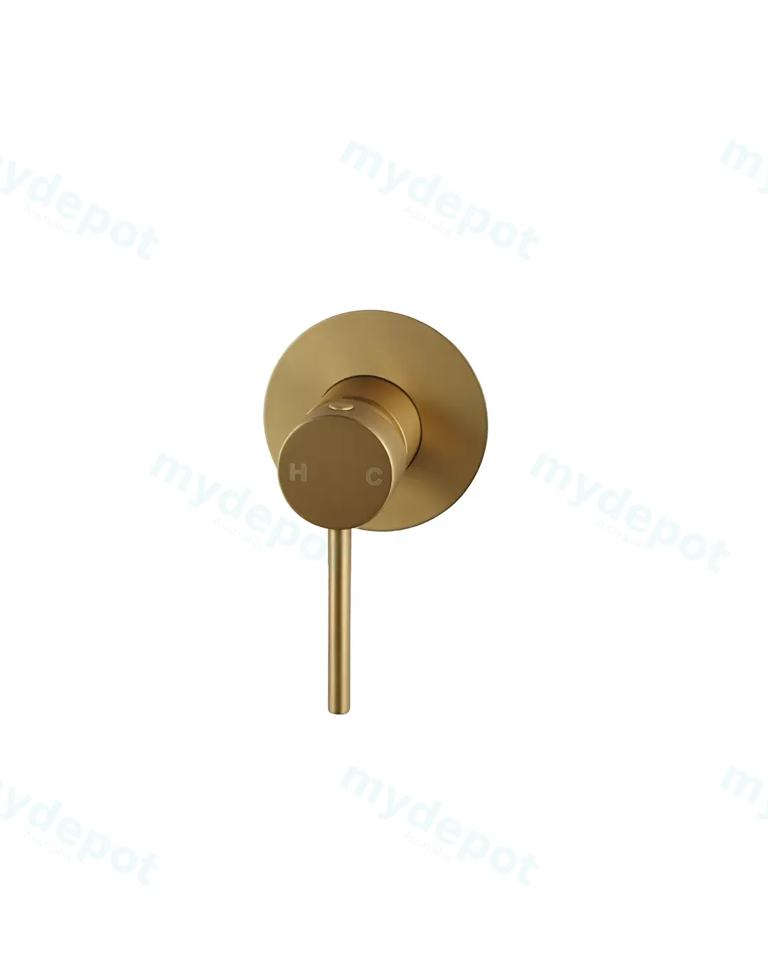 Pentro Brushed Yellow Gold Round Shower Mixer Tap with 65mm Cover plate