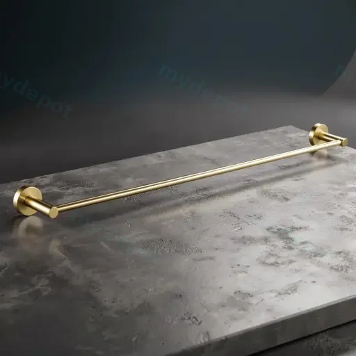Pentro Brushed Yellow Gold Single Towel Rail 790mm(Cuttable)