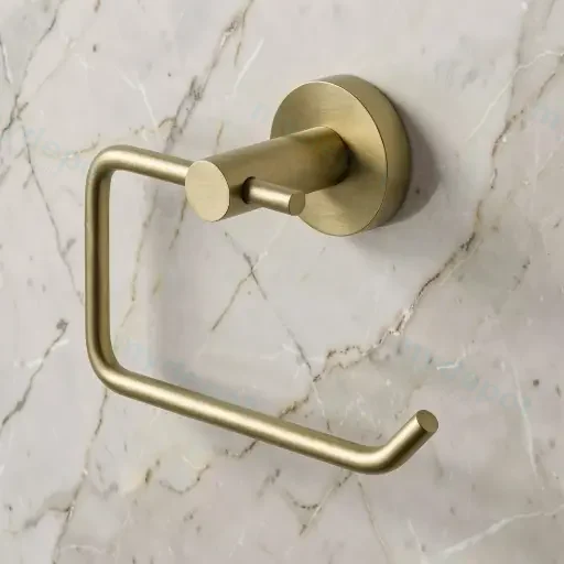 Pentro Brushed Yellow Gold Toilet Roll Holder