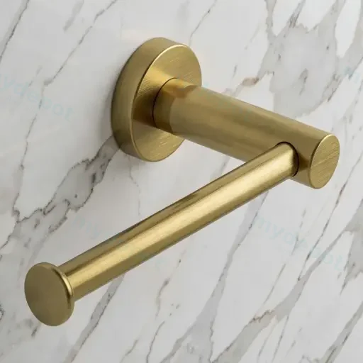 Pentro Brushed Yellow Gold Toilet Roll Holder