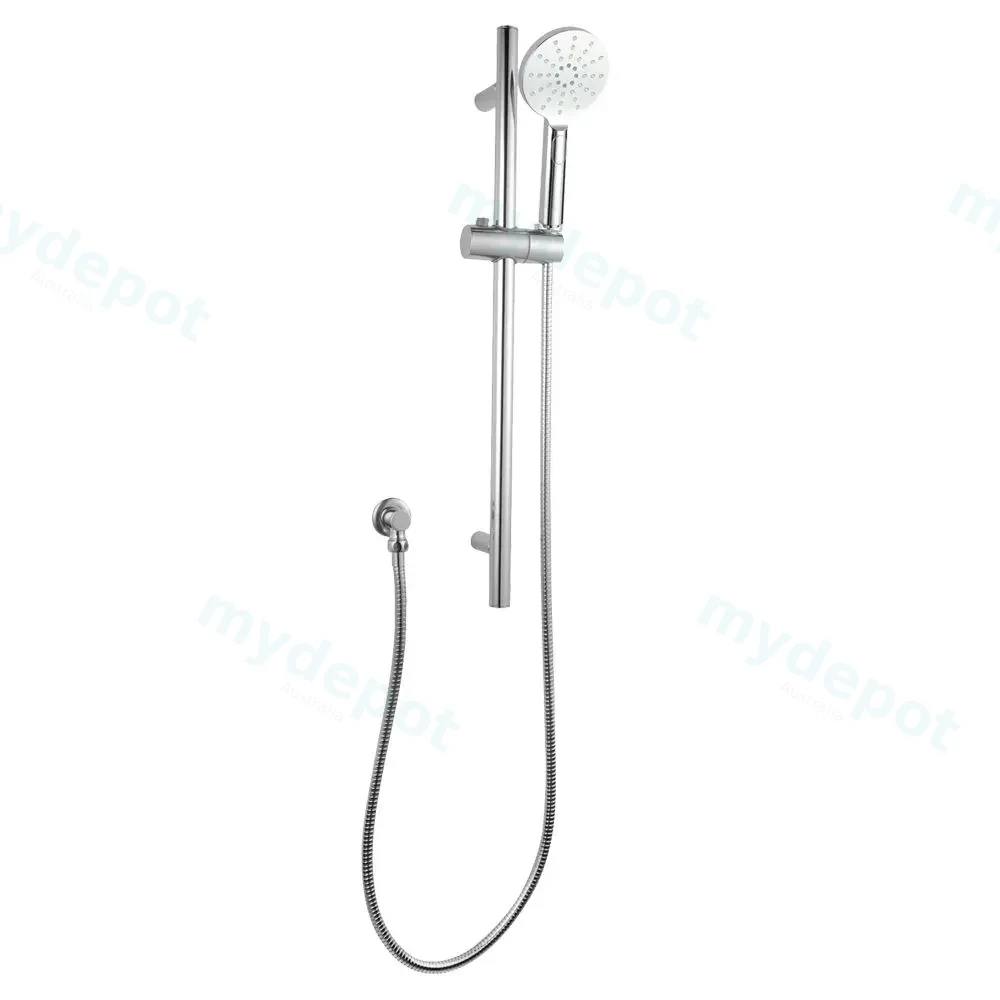 Pentro Chrome Round Handheld Shower Rail Set
