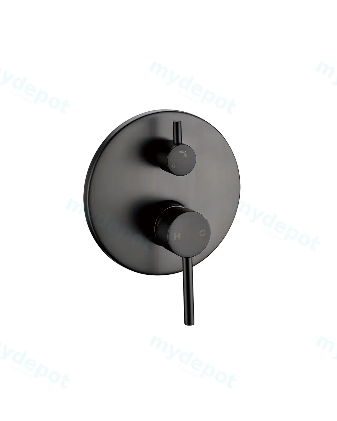 Pentro Gun Metal Grey Round Shower Mixer