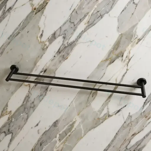 Pentro Matte Black Double Towel Rail 790mm(Cuttable)