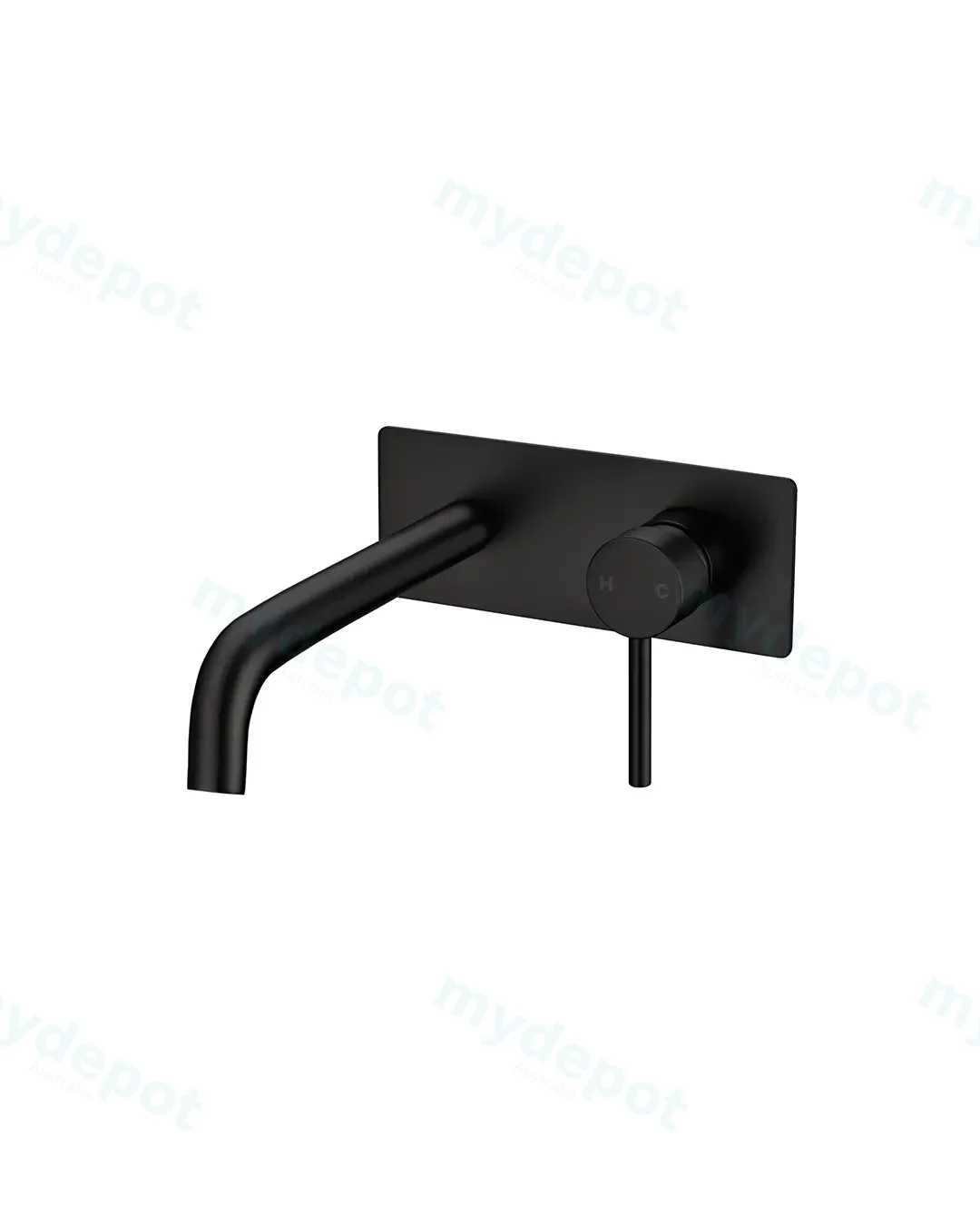 Pentro Matte Black Wall Mixer With Round Spout