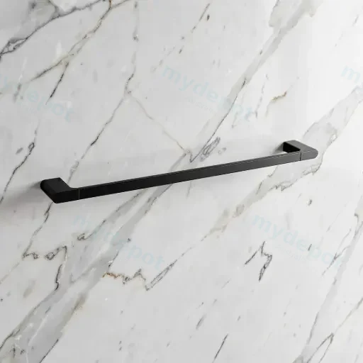 Persano Matte Black Zinc Alloy 600mm Single Towel Rail