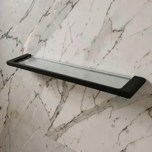 Persano Matte Black Zinc Alloy Towel Shelf