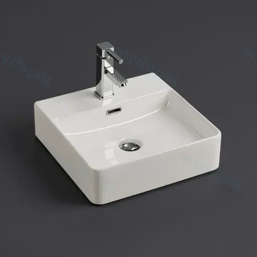 Rosa Wall Hung / Above Counter Basin 420 x 420 x 120 mm Gloss White