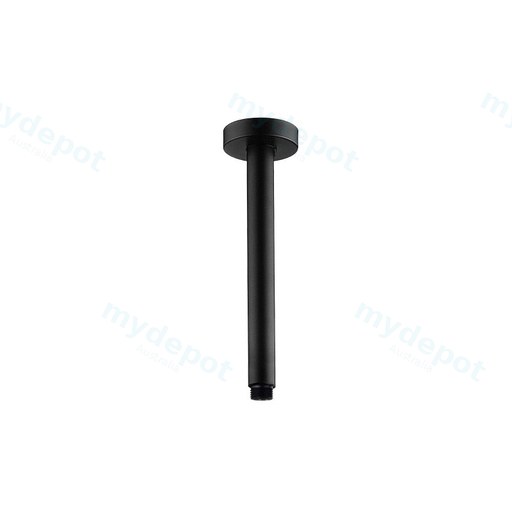 Round Black Ceiling Shower Arm 200mm