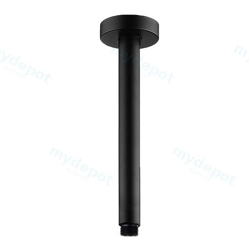 Round Black Ceiling Shower Arm 300mm