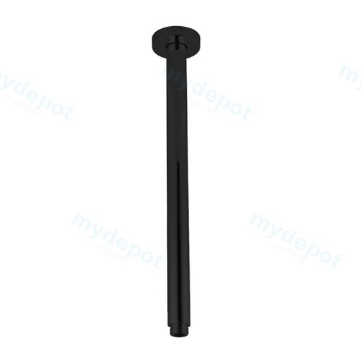 Round Black Ceiling Shower Arm 400mm