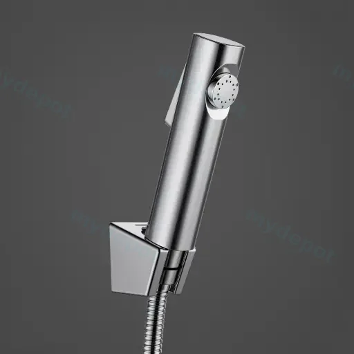 Round Chrome ABS Toilet Bidet Spray Kit With Stainless Steel Hose