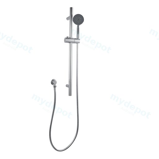Round Chrome Handheld Shower Set With Stainless Steel Rail,Fixed Wall Connector Set