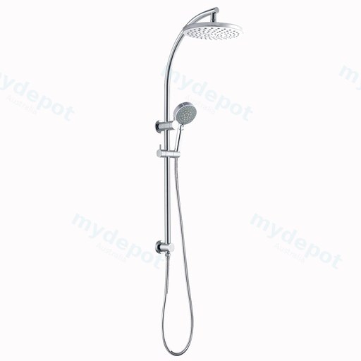 Round Chrome Shower Station without Shower Head and Handheld Shower