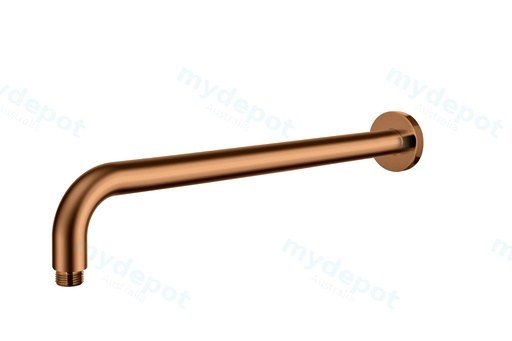 Round Horizontal Shower Arm Brushed Copper