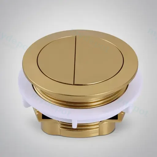 Round Press Button Brush Yellow Gold