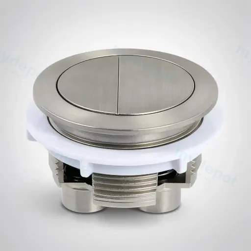 Round Press Button Brushed Nickel