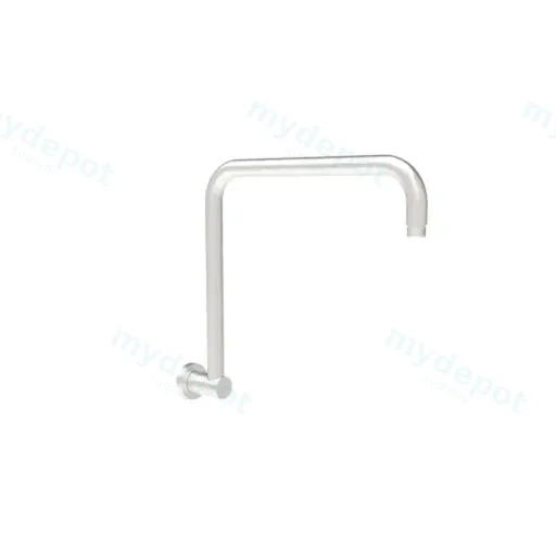 Round Rectangle Curved Shower Arm Brushed Nickel