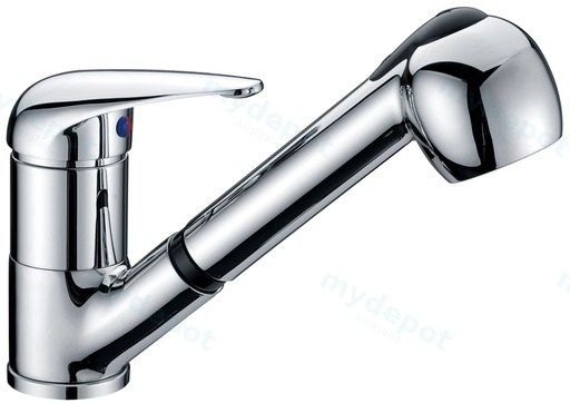 Ruby Slim Rectangle Handle Pull-Out Sink Mixer Chrome Lead Free