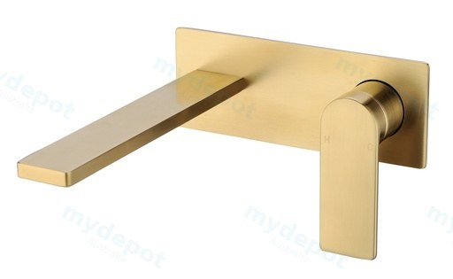 Ruki Brushed Gold Wall Basin Mixer Lead Free