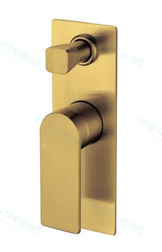 Ruki Brushed Gold Wall Mixer With Diverter