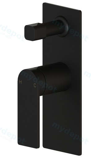 Ruki Matt Black Wall Mixer With Diverter Lead Free
