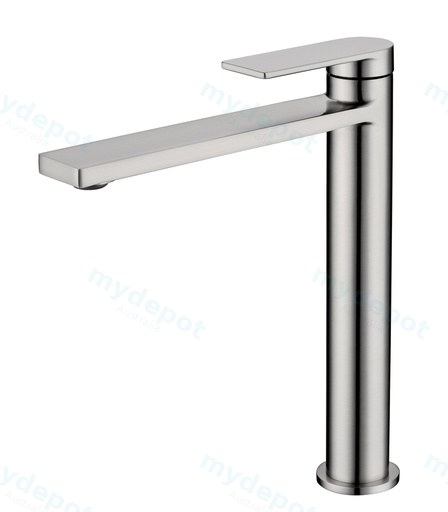 Ruki High Rise Basin Mixer Brushed Nickel Lead Free